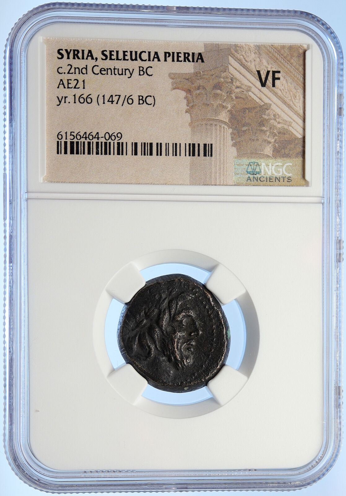 SELEUKIS in PIERIA 147BC Zeus Winged THUNDERBOLT Ancient Greek Coin NGC i106745