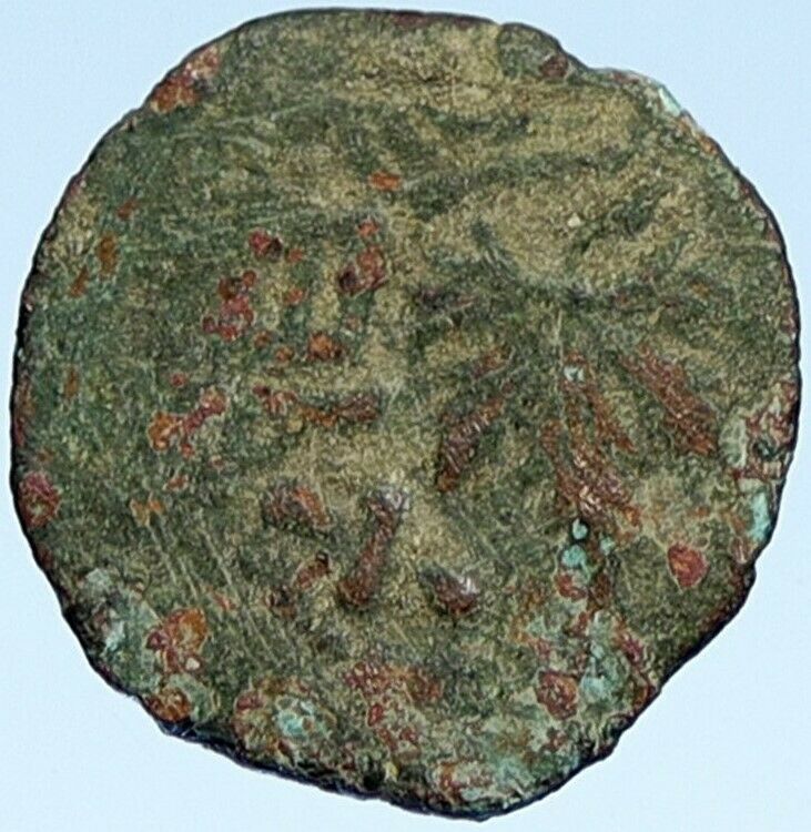 Authentic Ancient JEWISH WAR v ROMANS Yr 2 Historical Old JERUSALEM Coin i107121