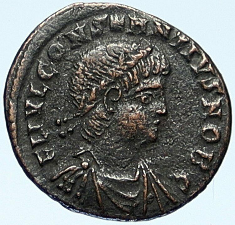 CONSTANTIUS II Cyzicus Authentic Ancient Roman Coin WAR LEGION SOLDIERS i109262