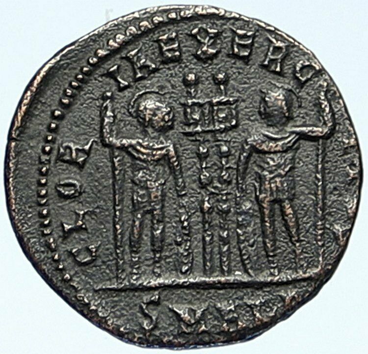 CONSTANTIUS II 333 AD Antioch Ancient Old Roman Coin WAR LEGION SOLDIERS i109250