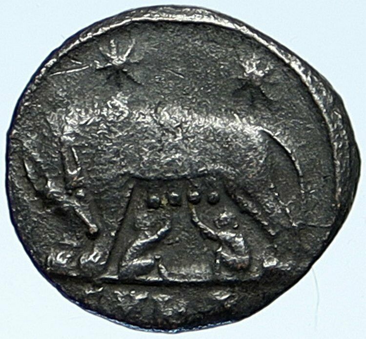 CONSTANTINE I the GREAT Romulus Remus WOLF Rome Ancient OLD Roman Coin i109282