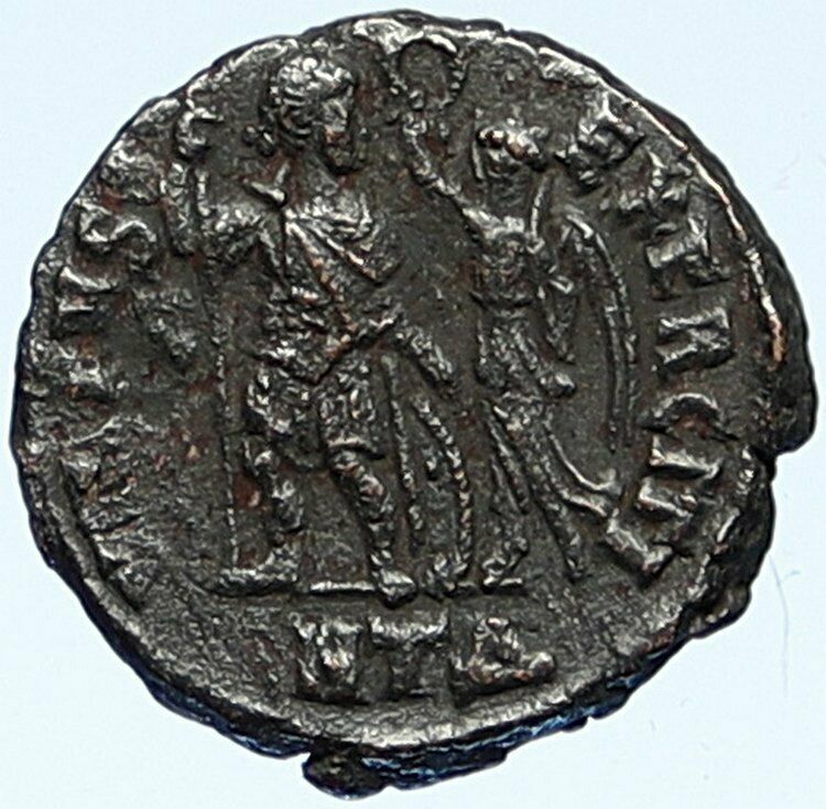 HONORIUS crowned by Victory 395AD Antioch Authentic Ancient Roman Coin i109273