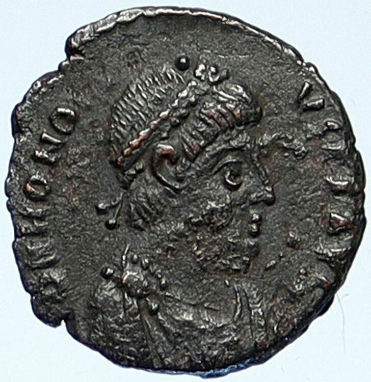 HONORIUS crowned by Victory 395AD Antioch Authentic Ancient Roman Coin i109273