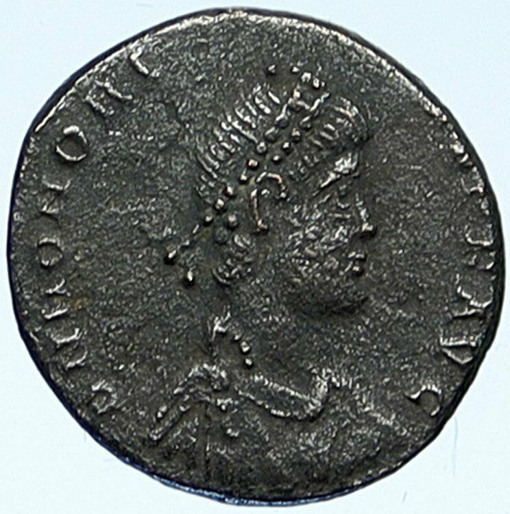 HONORIUS crowned by Victory 395AD Antioch Authentic Ancient Roman Coin i109287