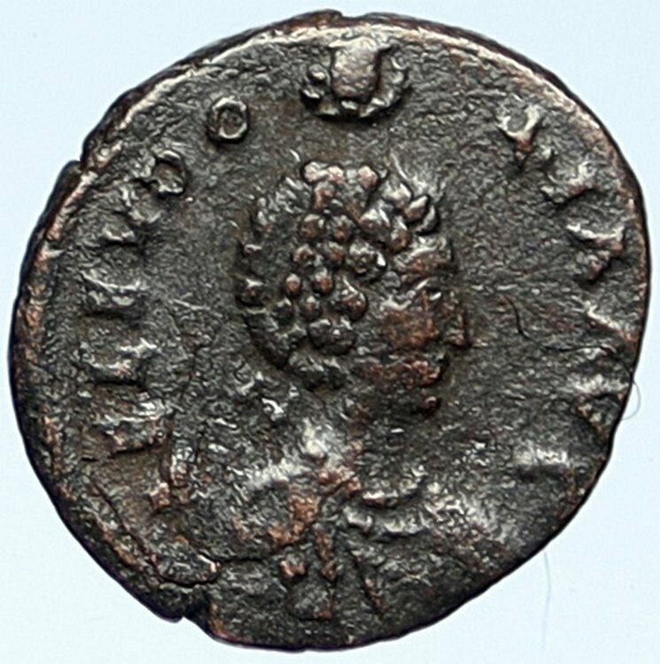 EUDOXIA Arcadius Wife 401AD Ancient Roman Coin VICTORY Christian CHI-RHO i109299