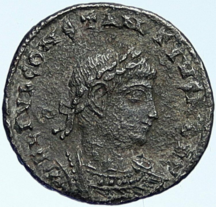 CONSTANTIUS II 333 AD Antioch Ancient Old Roman Coin WAR LEGION SOLDIERS i109326