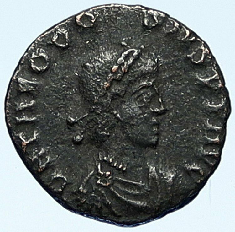 THEODOSIUS I the Great HORSE Authentic Ancient Constantinople Roman Coin i109322