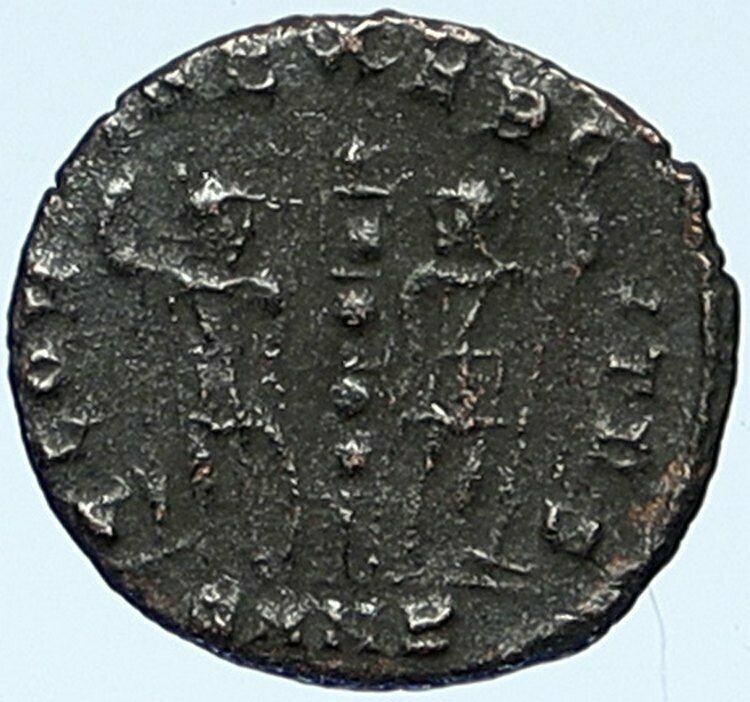 CONSTANTIUS II Authentic Ancient 337AD Roman Coin w WAR LEGION SOLDIERS i109329