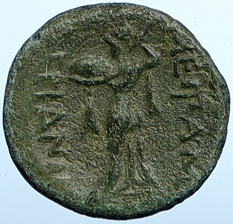 300BC Mesembria in Thrace Authentic Ancient Greek Coin ATHENA w WEAPONS i108382