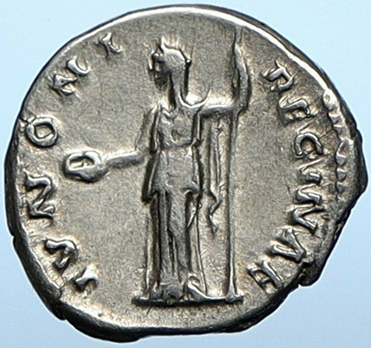 SABINA wife of HADRIAN Ancient 117-35AD Silver Roman Coin JUNO w REGALIA i108374