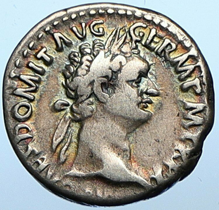 DOMITIAN Authentic Ancient 90AD Rome Antique Silver Roman Coin MINERVA i108380