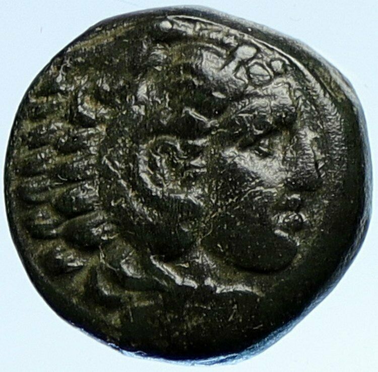 ALEXANDER III the GREAT Macedonia Ancient OLD Greek Coin HERCULES WEAPON i107592