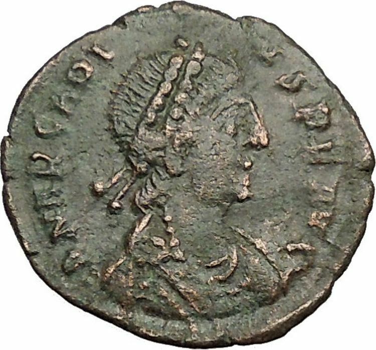 Arcadius crowned by Victory 395AD Rare Authentic Ancient Roman Coin i36334