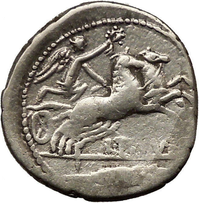 Roman Republic Titurius, Sabinus 89BC Silver Coin Horse Victory Cult i36531