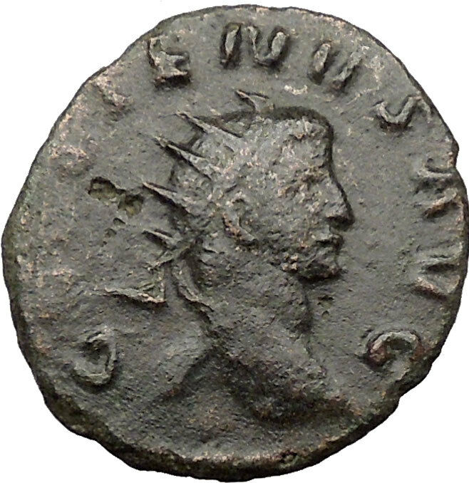 GALLIENUS son of Valerian I Ancient Roman Coin Happiness Goddess Cult i31655