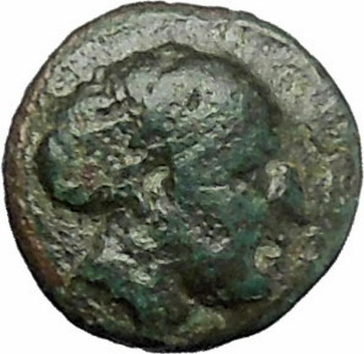 Boione in Aiolis 300BC Authentic Ancient Greek Coin Female head BULL i49495