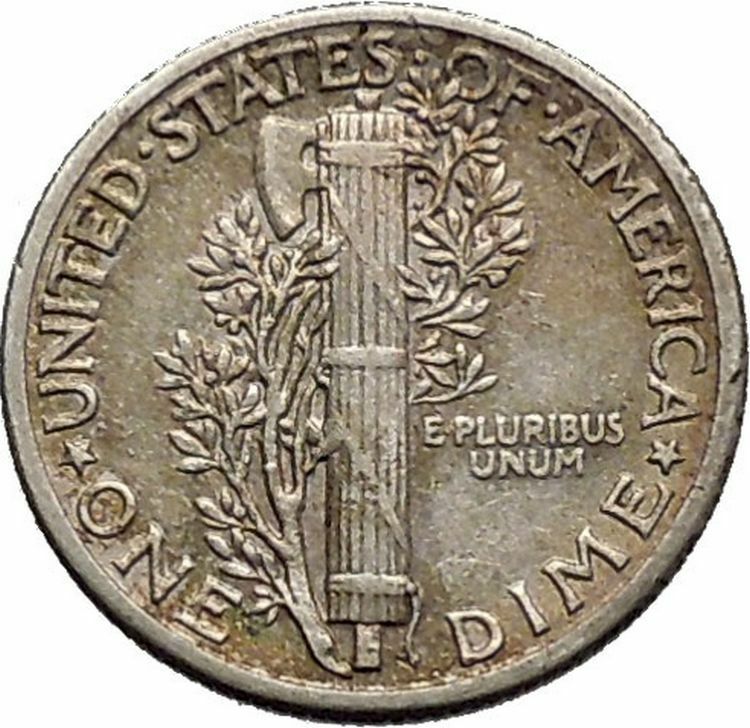 Mercury Winged Liberty Head 1942 Dime United States Silver Coin Fasces i44891