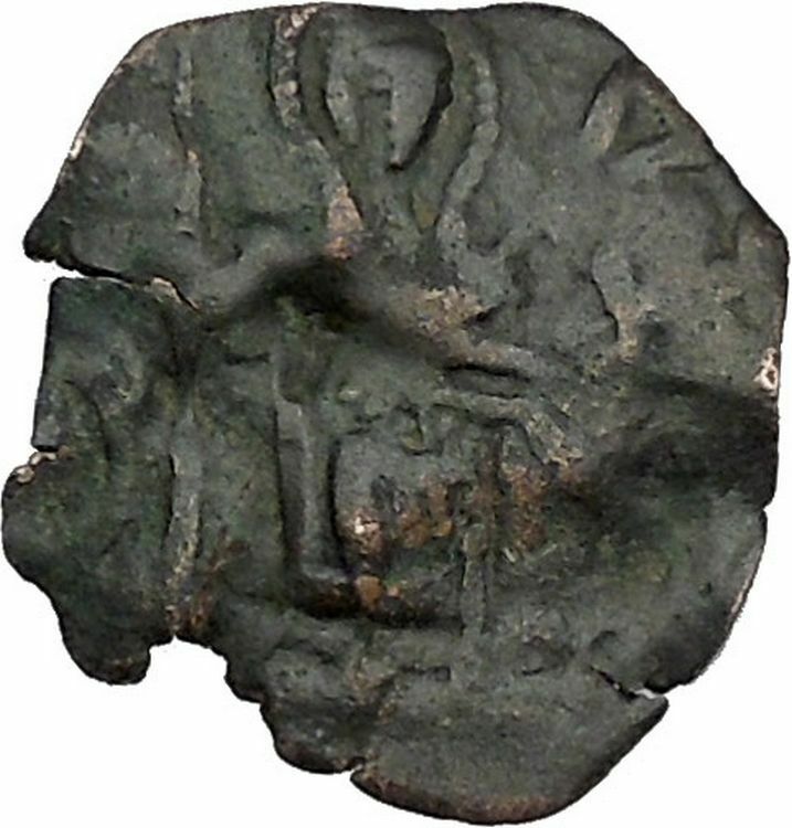 ANDRONICUS II Palaeologus 1282AD Thessalonica St Demetrius Byzantine Coin i45189