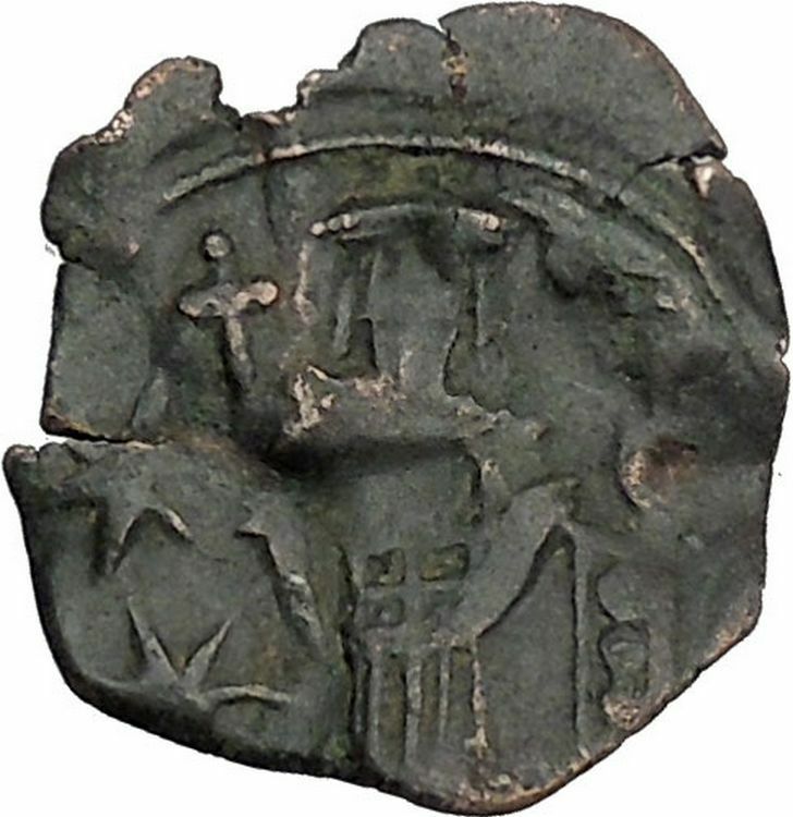 ANDRONICUS II Palaeologus 1282AD Thessalonica St Demetrius Byzantine Coin i45189