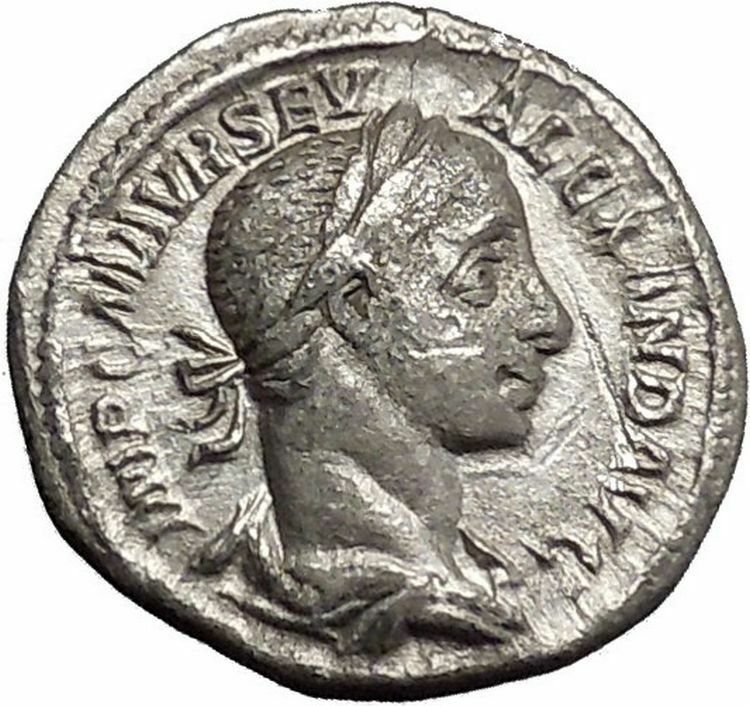 Severus Alexander 222AD Ancient Silver Roman Coin Victory Nike i50612