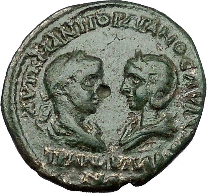 GORDIAN III & TRANQUILLINA 238AD Anchialus Thrace Tyche Roman Coin i50941