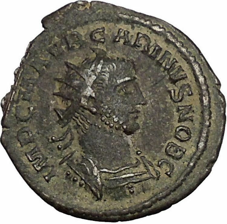 Carinus receives Victory from his father Carus Antioch Ancient Roman Coin i52106