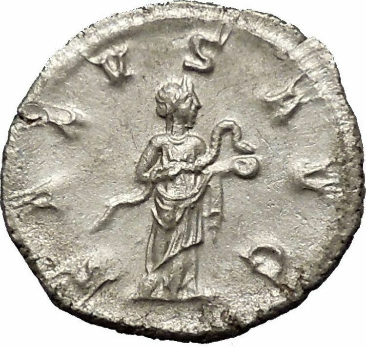 Philip I 'the Arab' Silver 247AD Ancient Roman Coin Salus Health Cult i52053