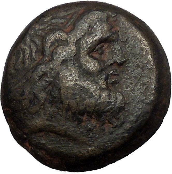 PTOLEMY VIII 145BC Cyprus Lotus Flower Zeus Eagle Ancient Greek Coin i52364