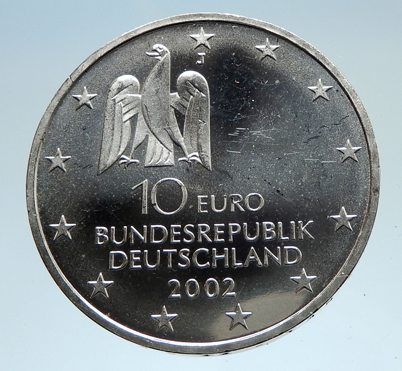 2002 GERMANY Documenta Literature Fair Genuine Silver German 10 Euro Coin i74957