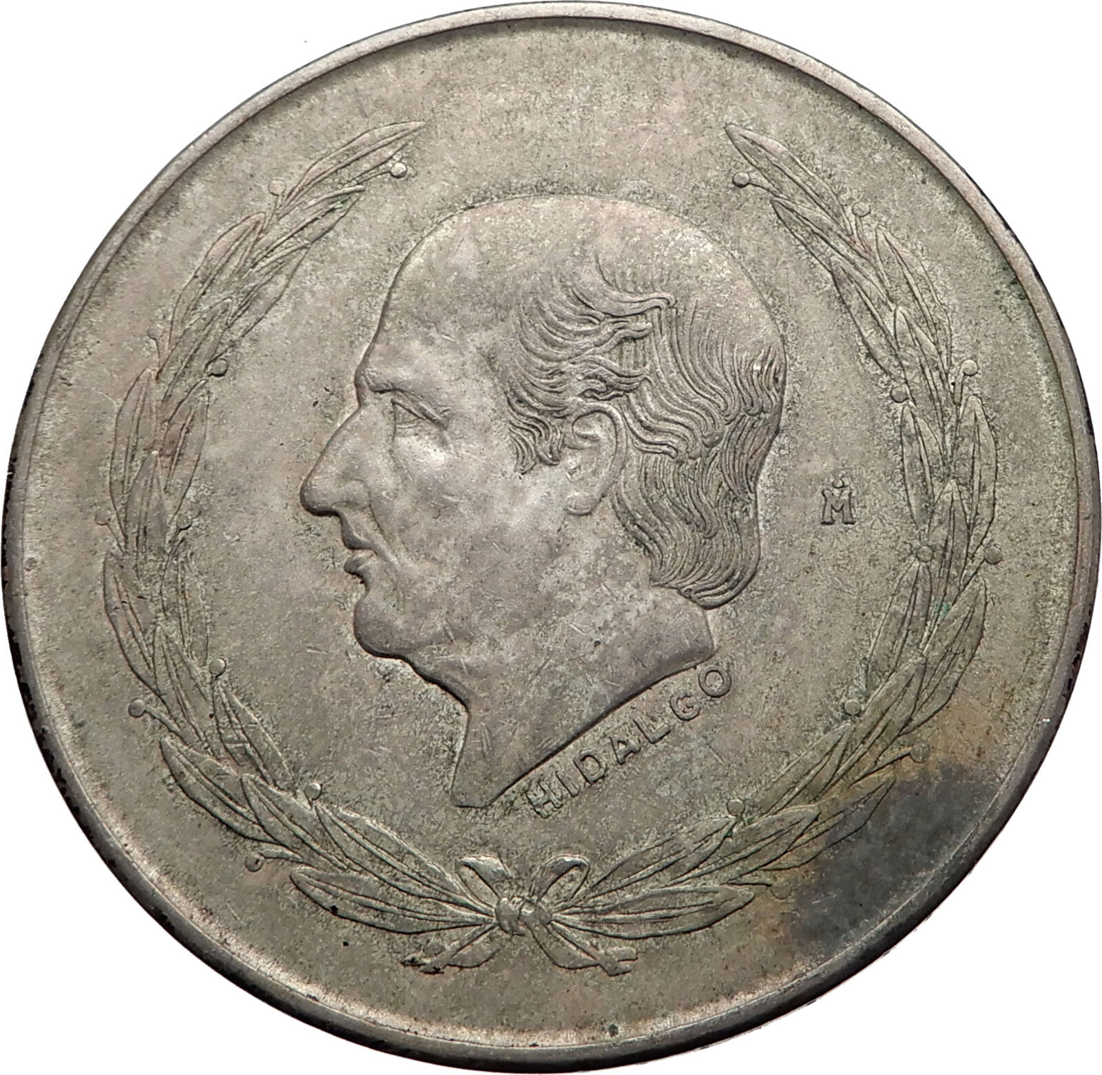 1952 MEXICO Mexican Independence War Hero HIDALGO on Big 4cm Silver Coin i72010