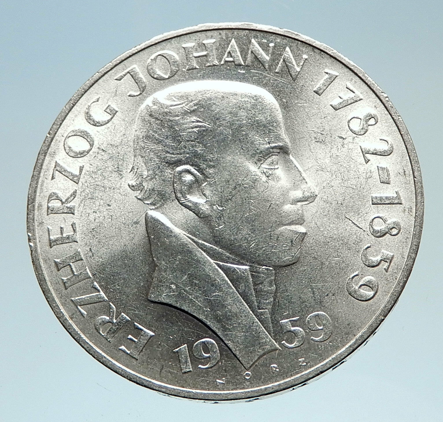 1965 AUSTRIA Archduke Johann or John Genuine Silver 25 Schilling Coin i75203