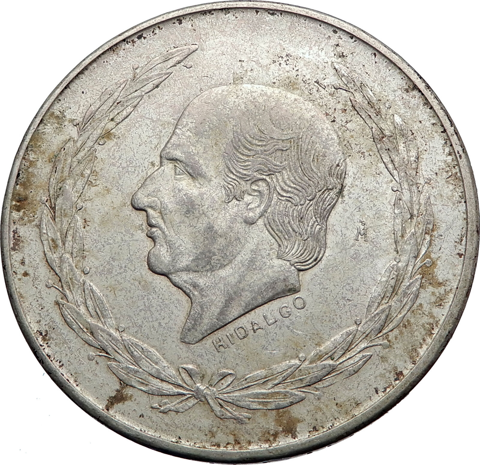 1953 MEXICO Mexican Independence War Hero HIDALGO on Big 4cm Silver Coin i72000