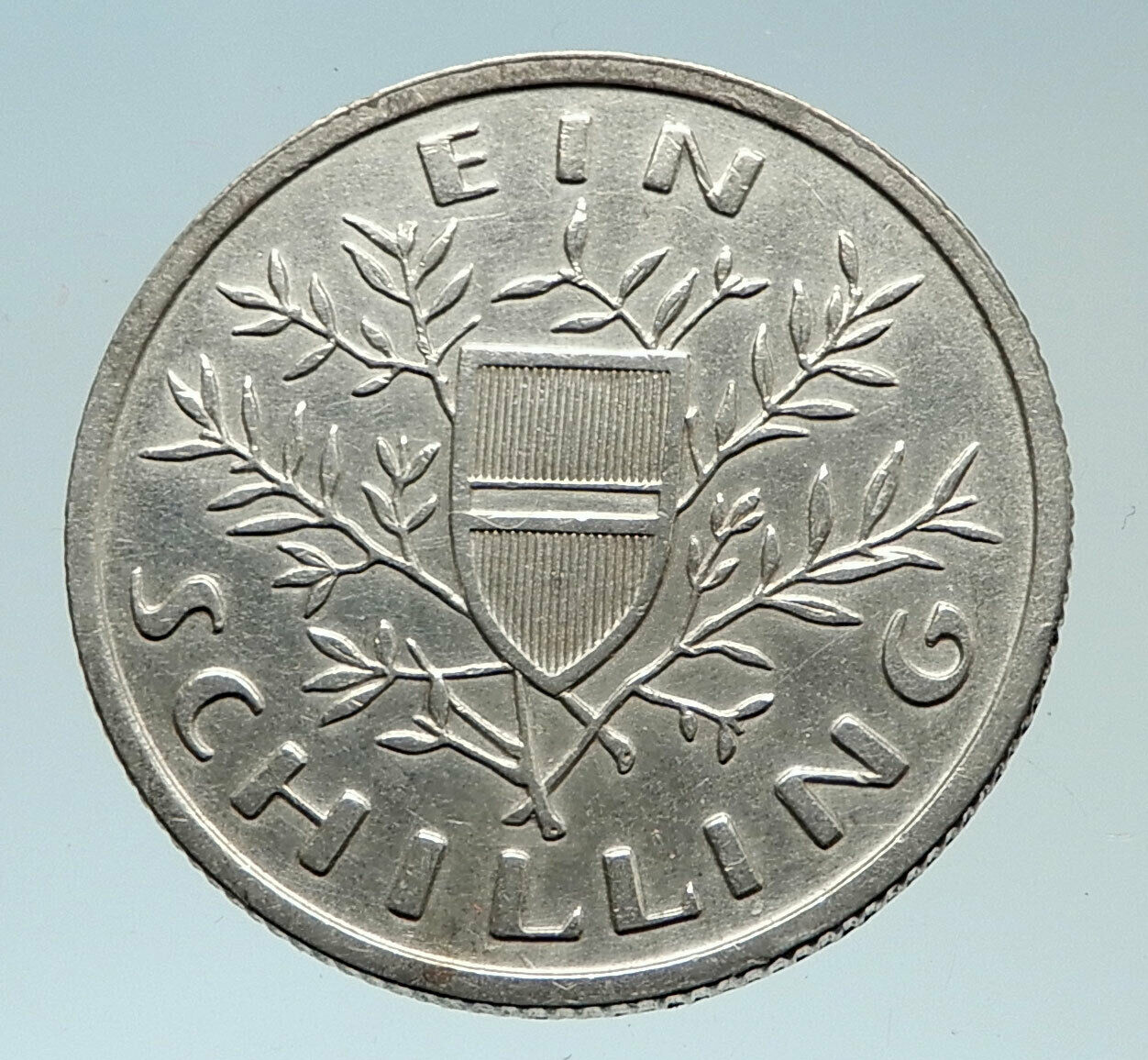 1925 AUSTRIA Parliament in Vienna Edelweiss Antique Silver Shilling Coin i75387