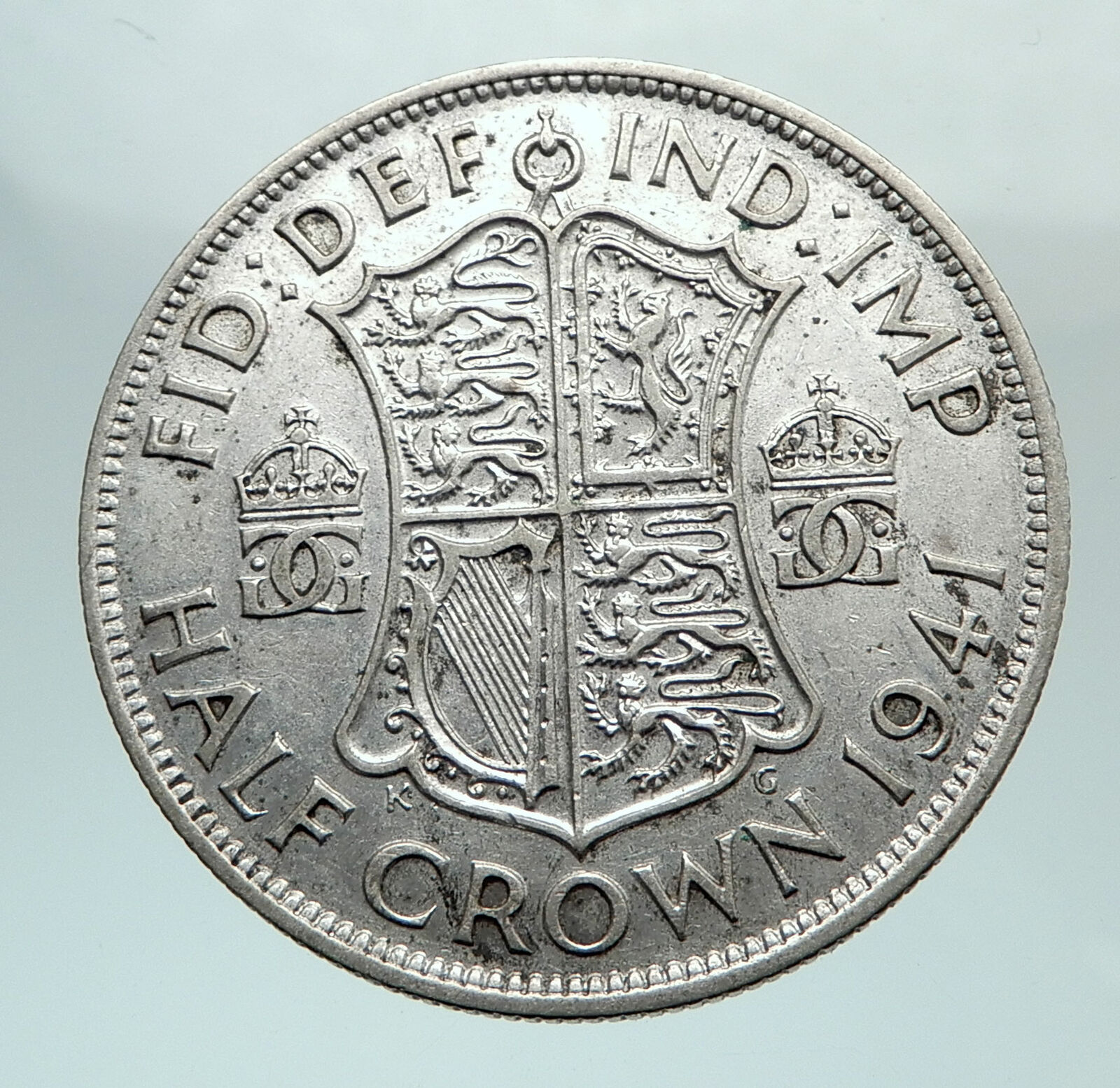 1941 Great Britain United Kingdom UK GEORGE VI Silver Half Crown Coin i80100