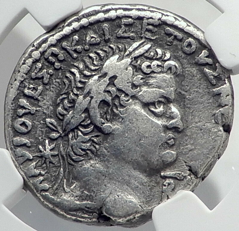 VESPASIAN & TITUS 69AD Silver Antioch Tetradrachm Ancient Roman Coin NGC i80929