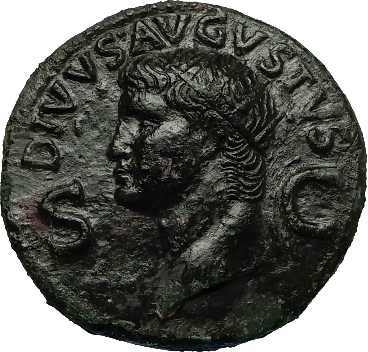 Divus AUGUSTUS 37AD Dupondius Authentic Ancient Roman Coin of CALIGULA i67816