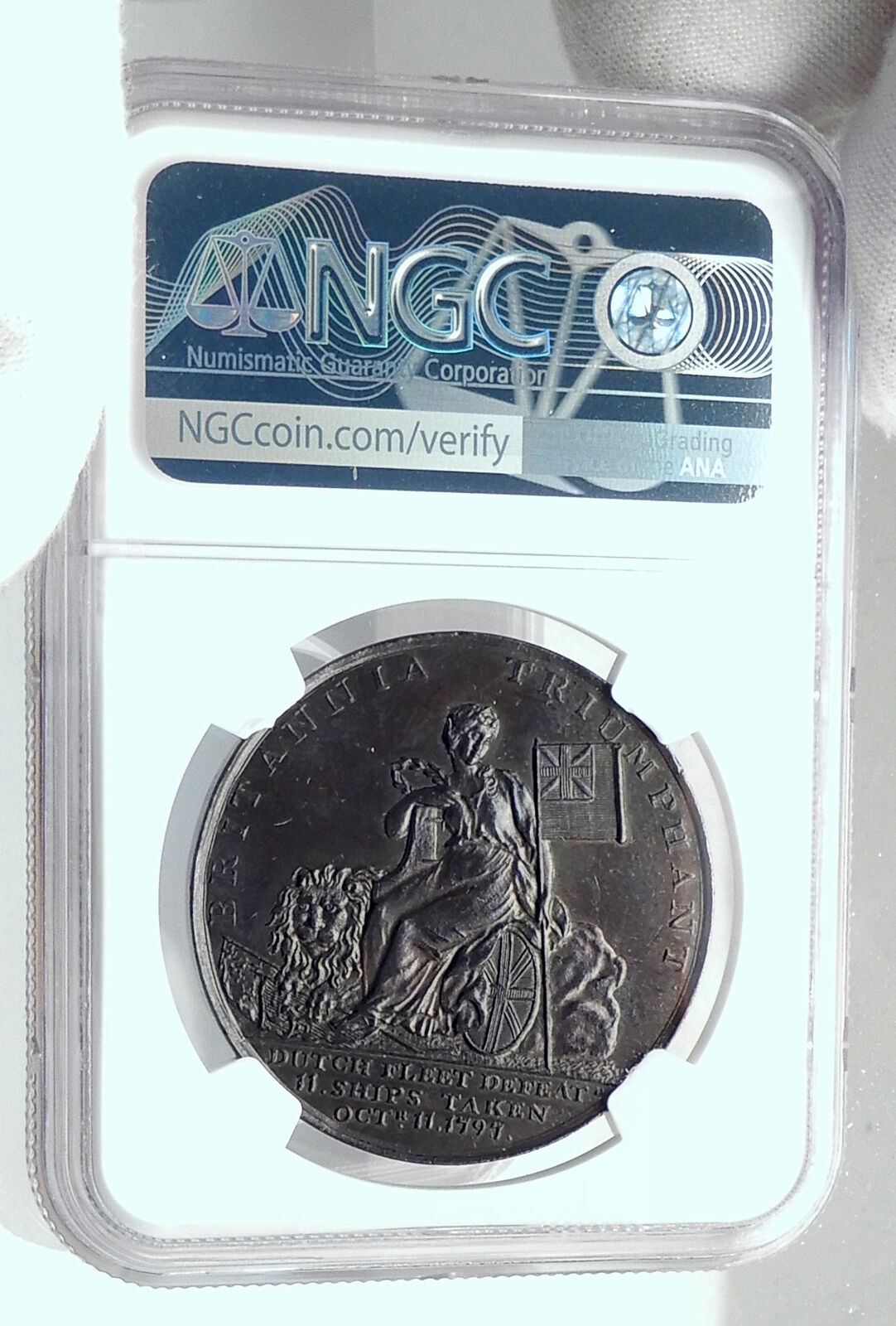 1797 GREAT BRITAIN England Naval Battle of Camperdown Duncan Medal NGC i81257