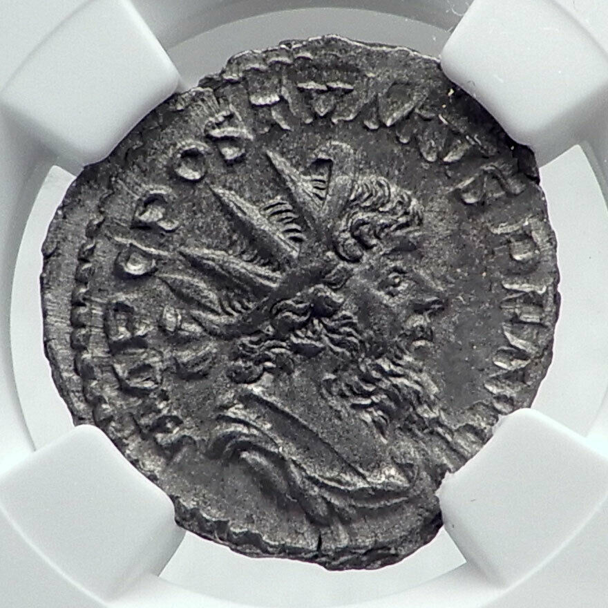 POSTUMUS Genuine Gallic Roman Empire 267AD Trier Ancient Coin SERAPIS NGC i81356