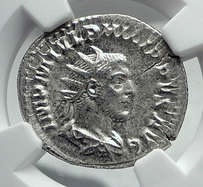 PHILIP I the ARAB Authentic Ancient 244AD Silver Roman Coin AEQUITAS NGC i81405