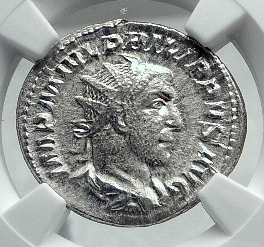 PHILIP I the ARAB Authentic Ancient 245AD Silver Roman Coin SECURITAS NGC i81399