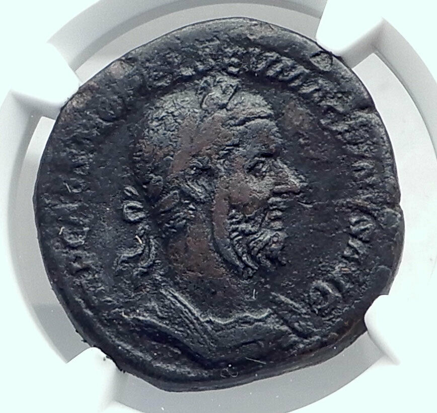 MACRINUS Authentic Ancient 217AD Rome Sestertius Roman Coin AEQUITAS NGC i81444