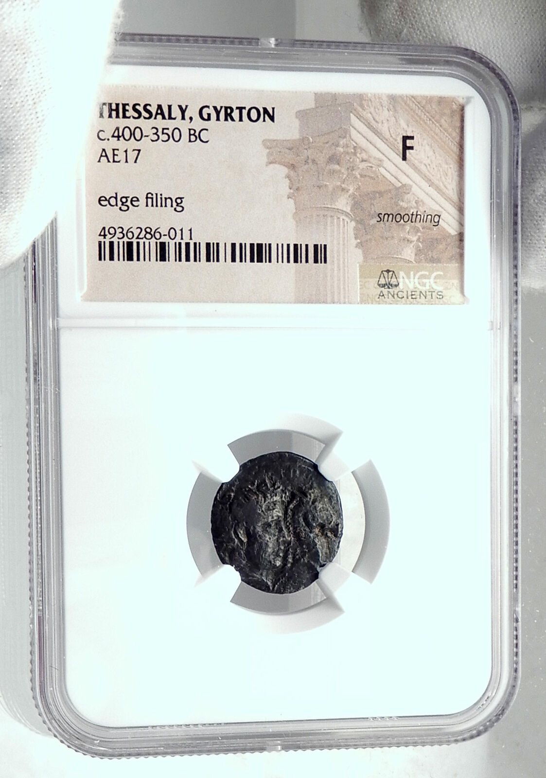 GYRTON in THESALY Authentic Ancient 400BC Greek Coin GYRTONA HORSE NGC i81462