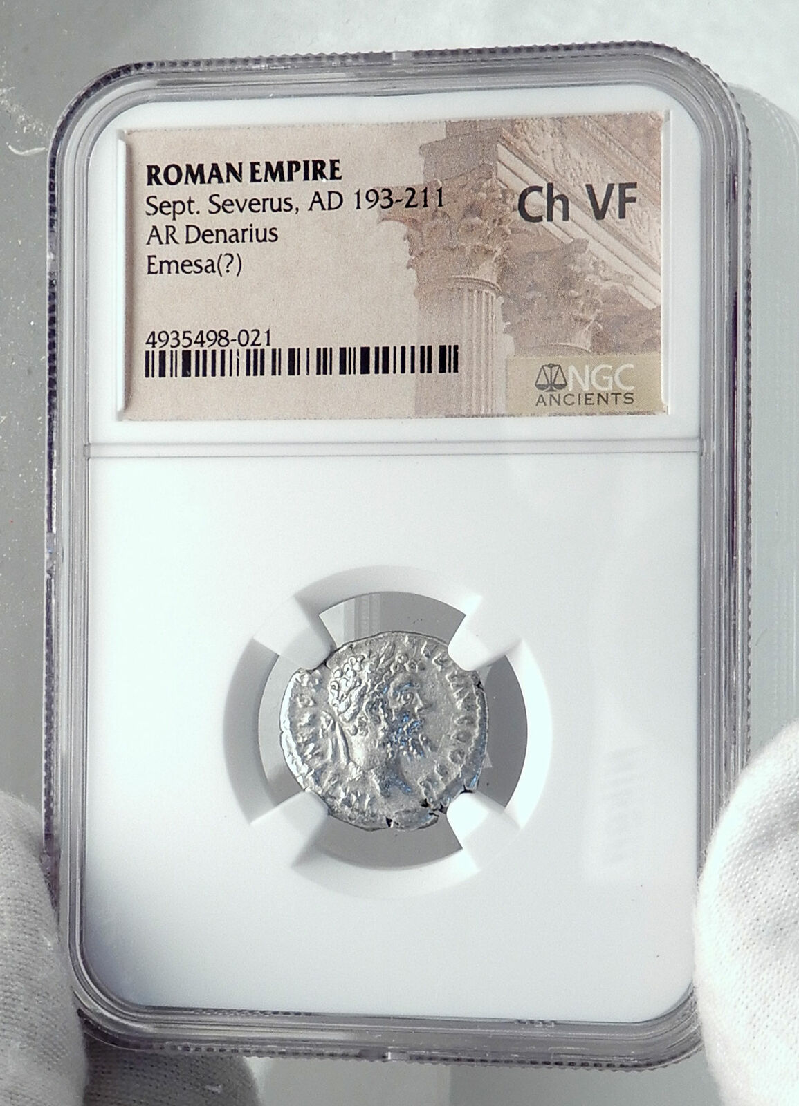 SEPTIMIUS SEVERUS 194AD Ancient EMESA Silver Roman Coin BONUS EVENTUS NGC i81429