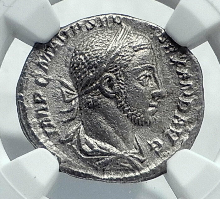 SEVERUS ALEXANDER Authentic Ancient 222AD Silver Roman Coin ANNONA NGC i81600