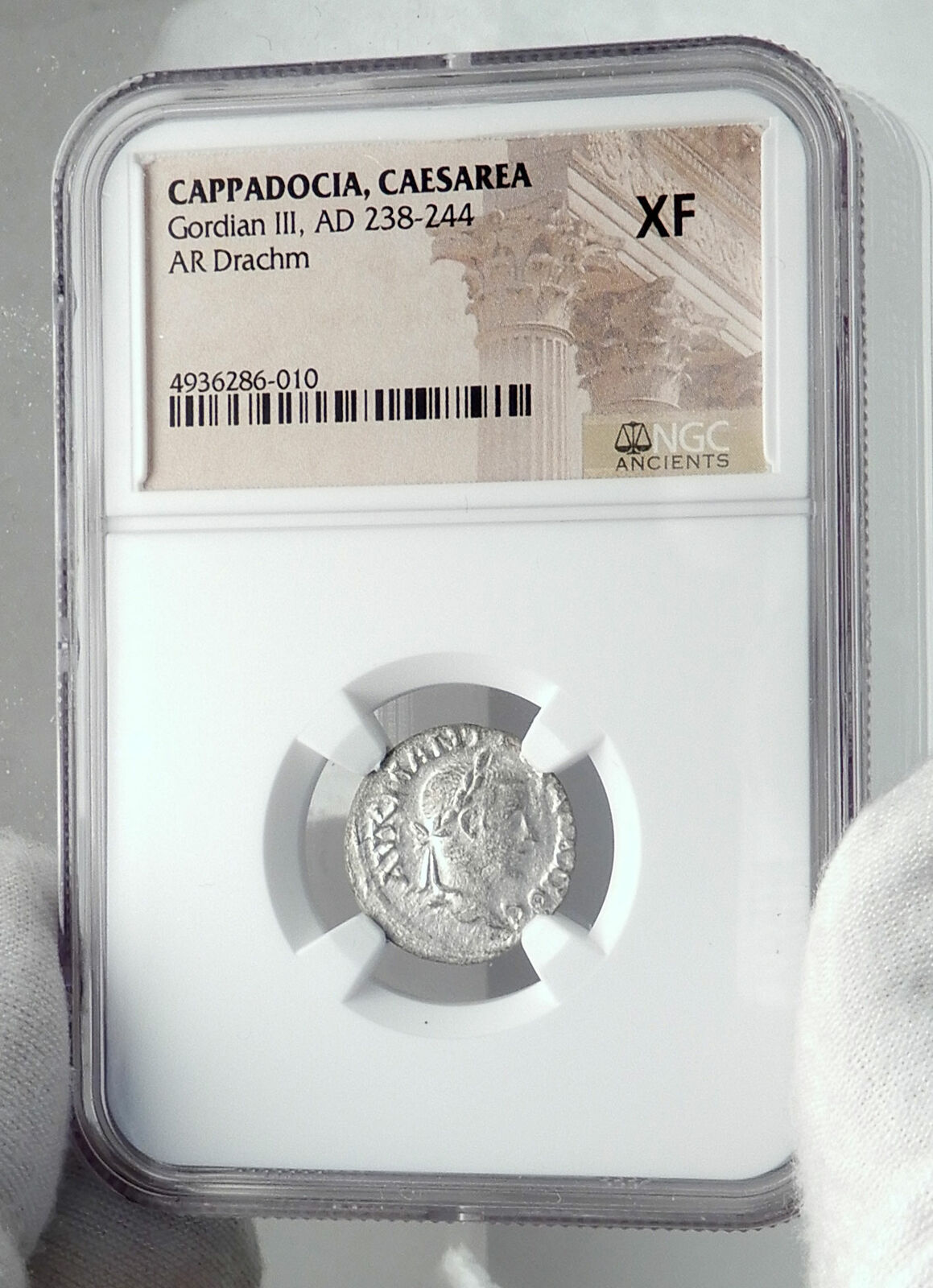 GORDIAN III Ancient 240AD Caearea Cappadocia Mount Argeus Roman Coin NGC i81461