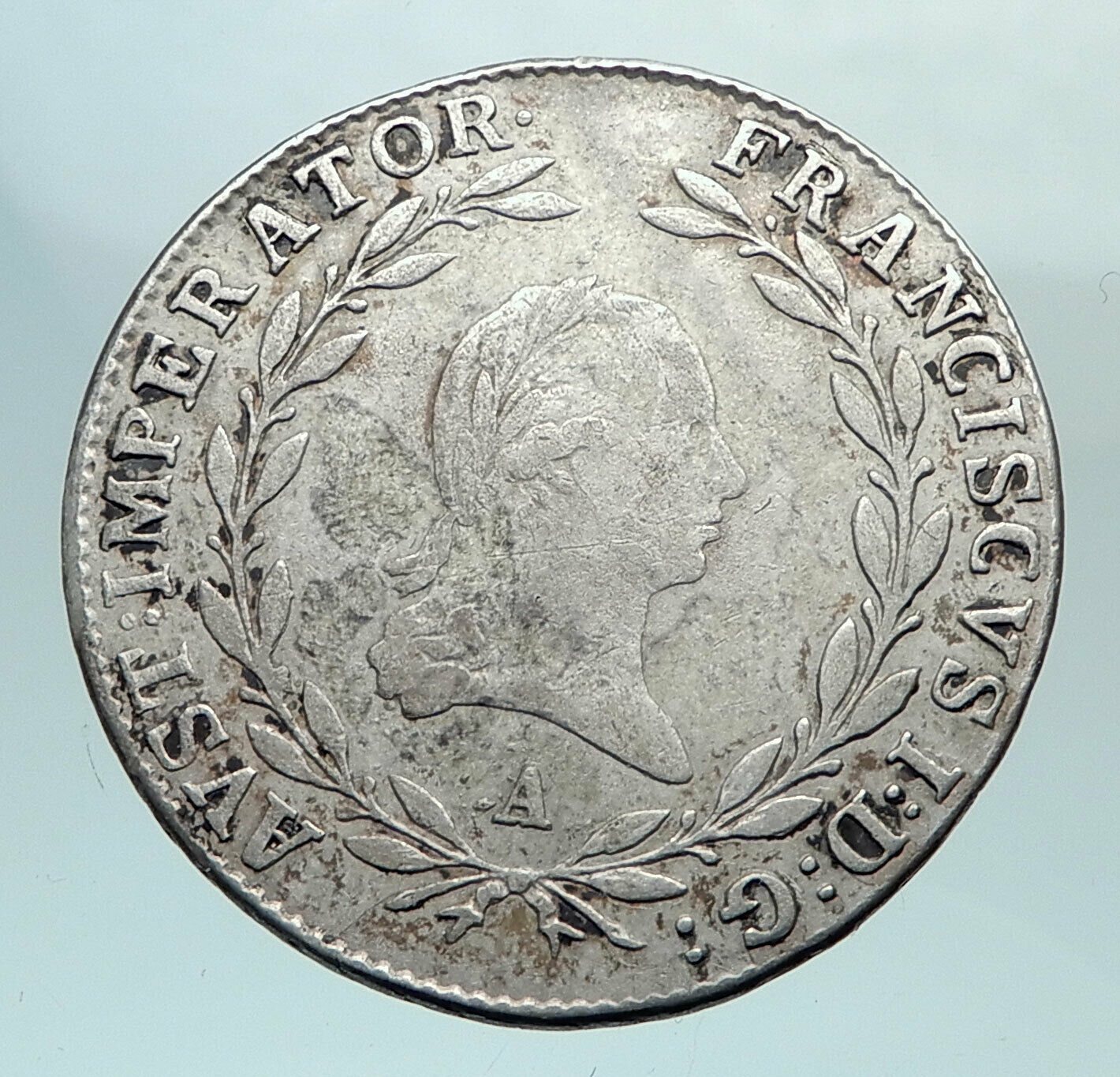 1811 A AUSTRIA Emperor Franz II Hapsburg Genuine Silver 20 Kreuzer Coin i81076