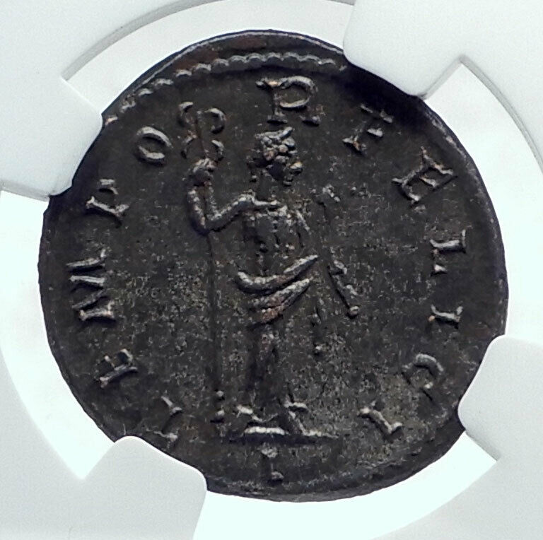 PROBUS Authentic Ancient 277AD Lugdunum Roman Coin FELICITAS NGC Ch AU i81652