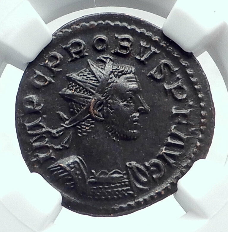 PROBUS Authentic Ancient 277AD Lugdunum Roman Coin FELICITAS NGC Ch AU i81652