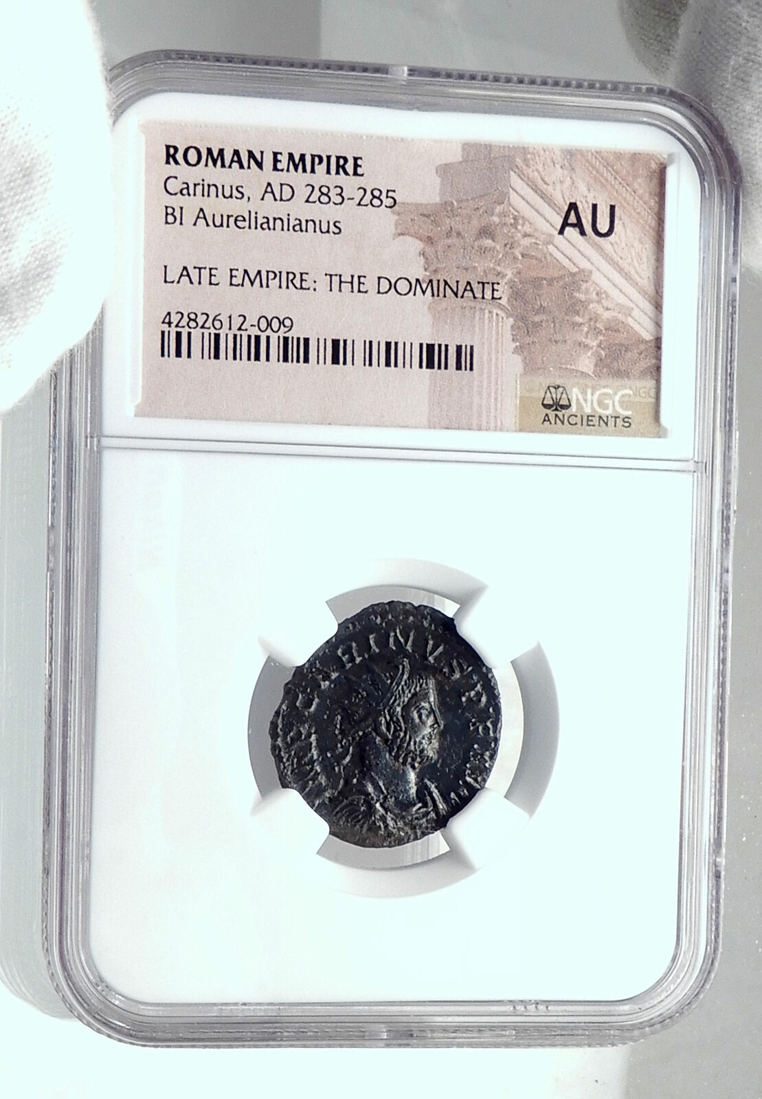 CARINUS Authentic Ancient Lugdunum 283AD Roman Coin VICTORY NGC Certified i81624