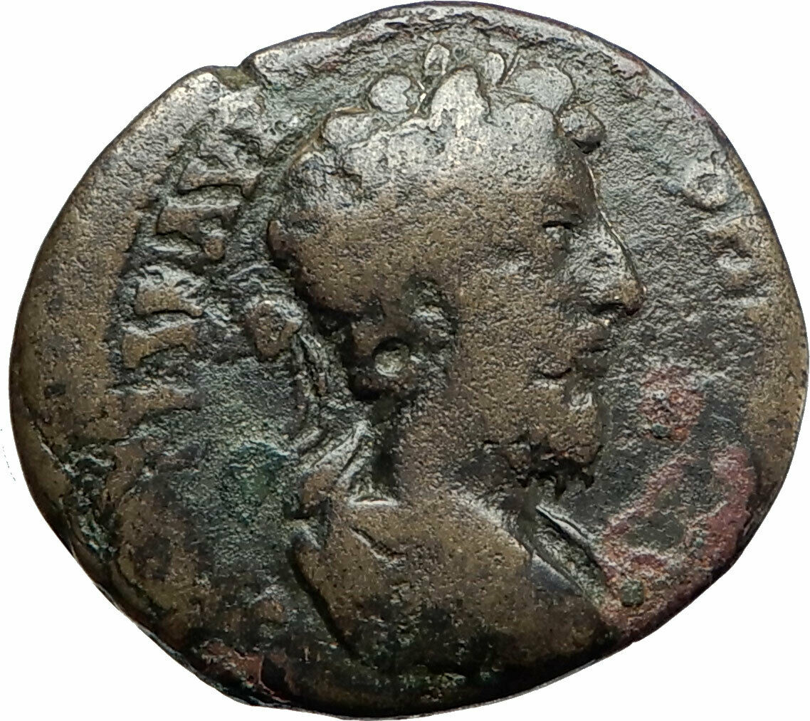 COMMODUS 177AD Authentic Ancient Roman Coin PARIUM MYSIA Capricorn ZODIAC i79951